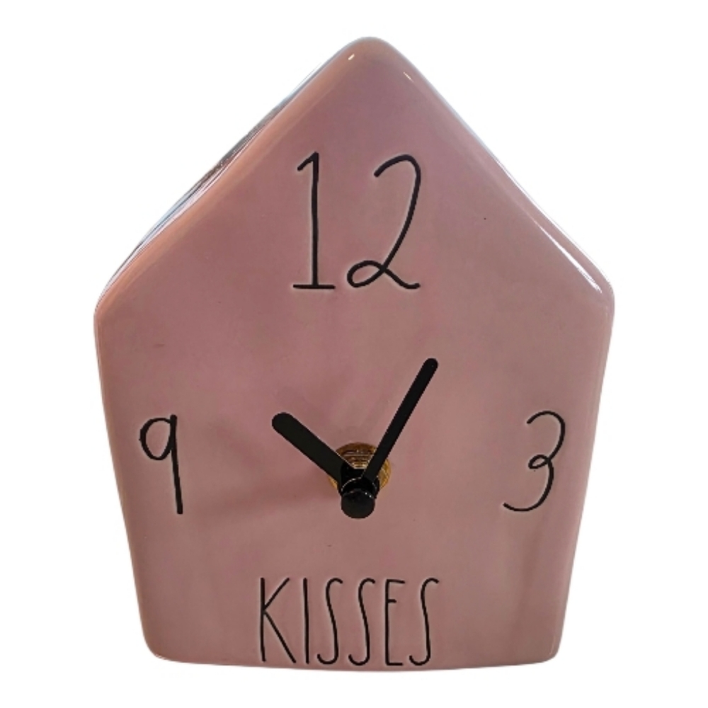 Rae Dunn by Magenta Pink Kisses Tabletop Clock